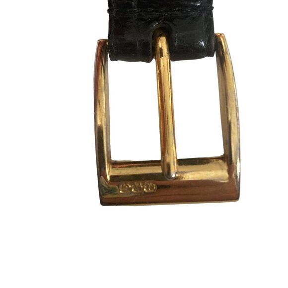 Ralph Lauren Black Leather Belt with Gold Buckle - Picture 2 of 10
